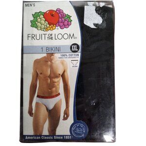 Fruit Of The Loom Size XXL 43 47 Bikini Underwear Mens 100% Cotton Black NEW